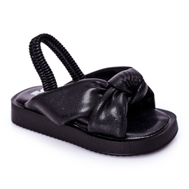 FR1 Sandali Per Bambini Con Polsino Nero Bubble Gum