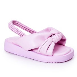 FR1 Sandali Per Bambini Con Gomma Da Masticare Viola A Costine