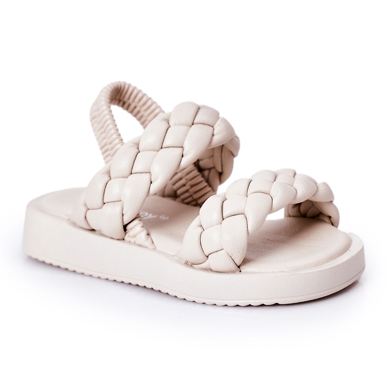 FR1 Sandali per bambini con cutie-pie beige a coste