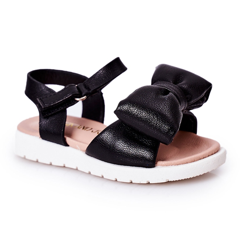FR1 Sandali Per Bambini Con Fiocco Nero Abbie