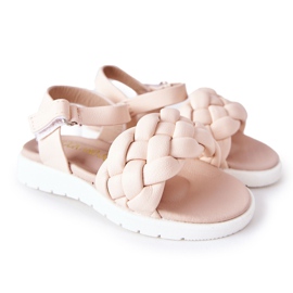 FR1 Sandali Per Bambini Con Intrecciato Rosa Adella
