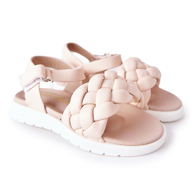 FR1 Sandali Per Bambini Con Intrecciato Rosa Adella