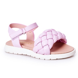 FR1 Sandali Per Bambini Con Intrecciato Viola Adella