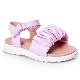 FR1 Sandali Per Bambini Con Velcro Viola Aimy