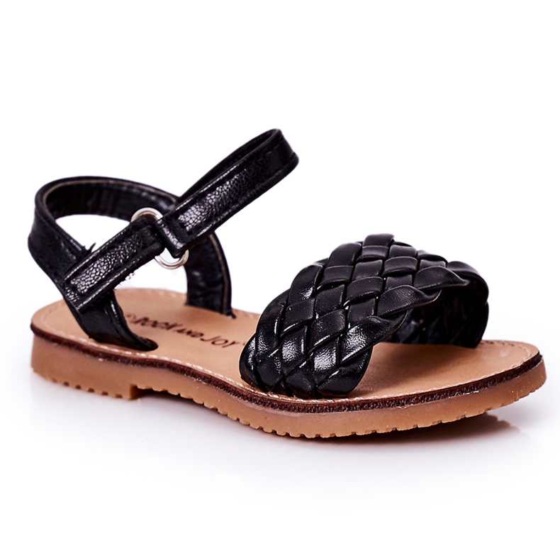 Sandali Per Bambini Con Intrecciato Nero Bailly