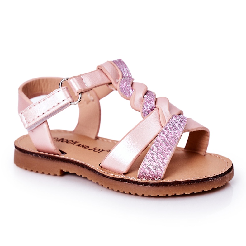 FR1 Sandali Per Bambini Con Broccato Rosa Batilda