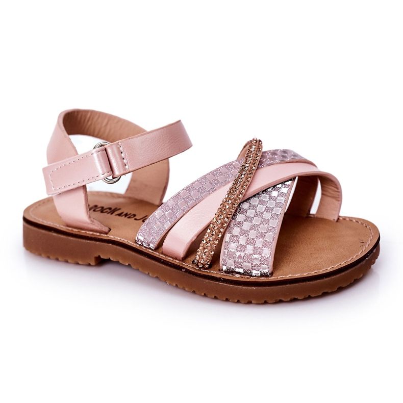 FR1 Sandali Per Bambini Con Paillettes Rosa Becky