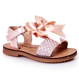 FR1 Sandali Per Bambini Con Fiocco Pink Beebee rosa