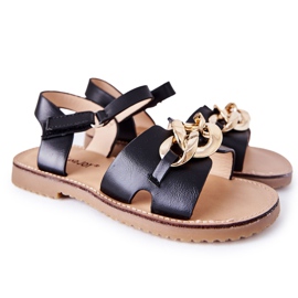 FR1 Sandali Per Bambini Con Catena Nero Buffy