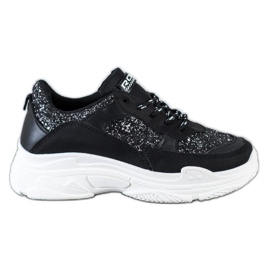 SHELOVET Sneakers Nere Con Glitter nero