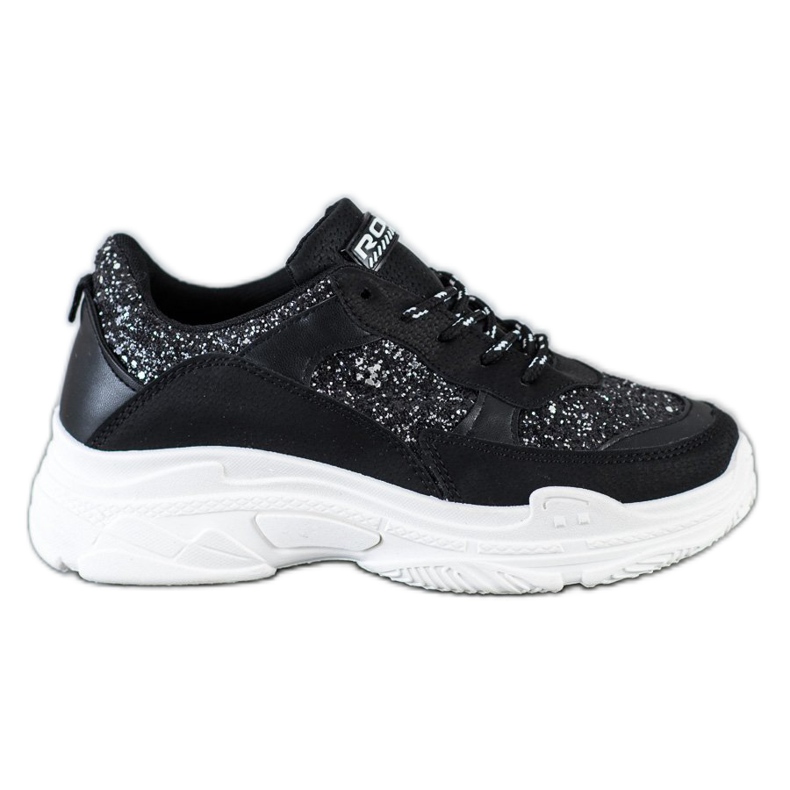 SHELOVET Sneakers Nere Con Glitter nero