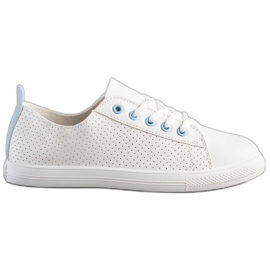 SHELOVET Sneakers Traforate Con Ecopelle bianco