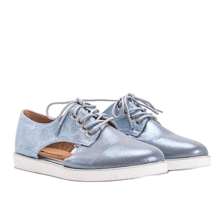 Scarpe Karley scollate lucide blu