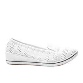 Sneakers bianche con zeppa traforata Los Angeles bianca