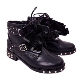 Stivaletti Bambini Con Borchie Lu Boo Nero