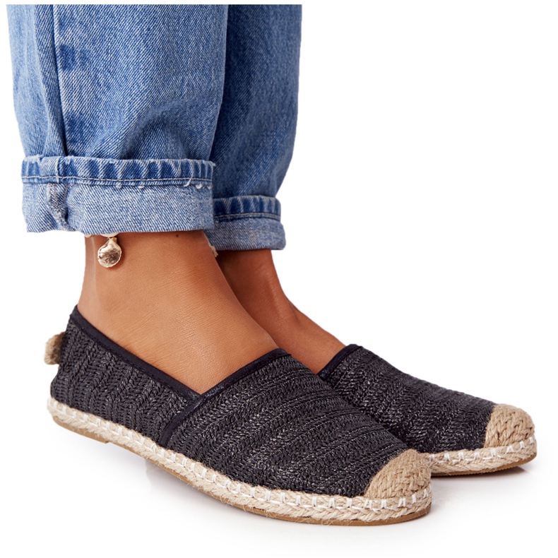 Espadrillas Nere Su Suola Di Paglia Lu Boo nero