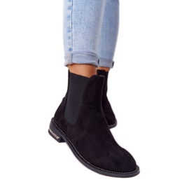 Caldi stivaletti in pelle scamosciata Stivali Jodhpur Lu Boo Black nero
