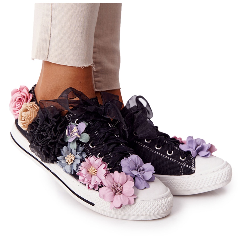Sneakers Con Fiori Lu Boo Nere nero