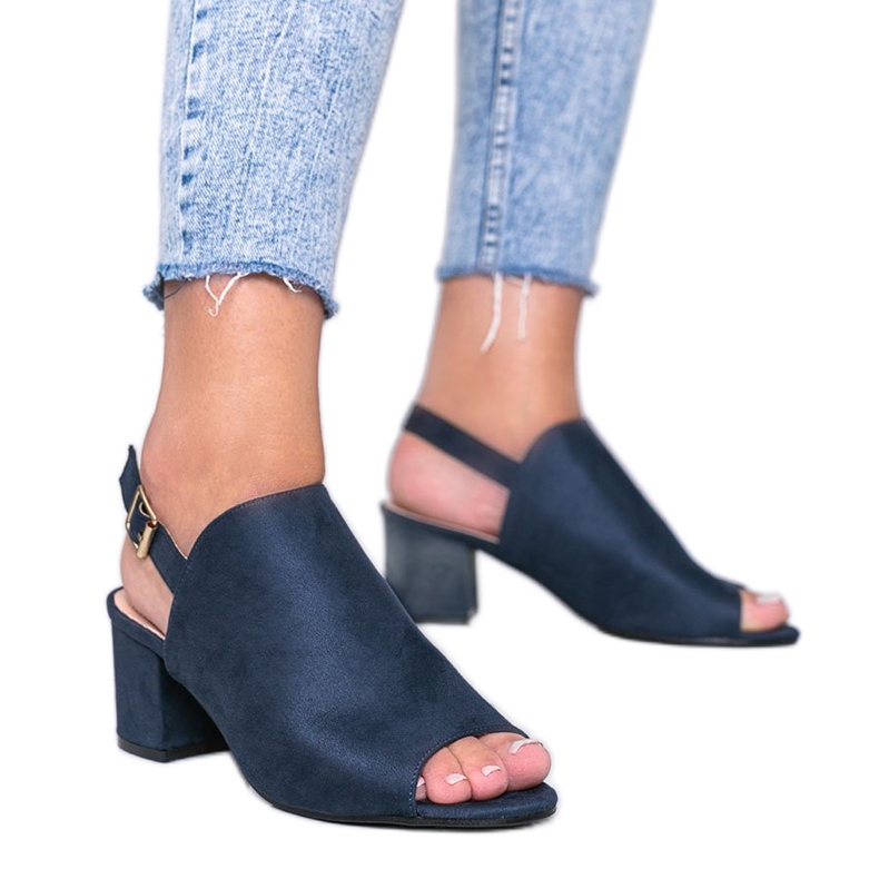 Sandali blu navy su un palo con tomaia Blubbery