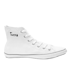 Sneakers bianche alla caviglia da uomo Carlo bianco