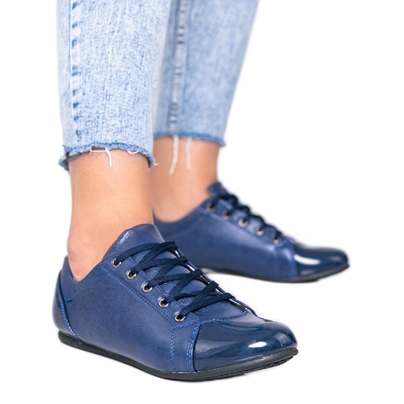 Scarpe blu con punta verniciata di Parady