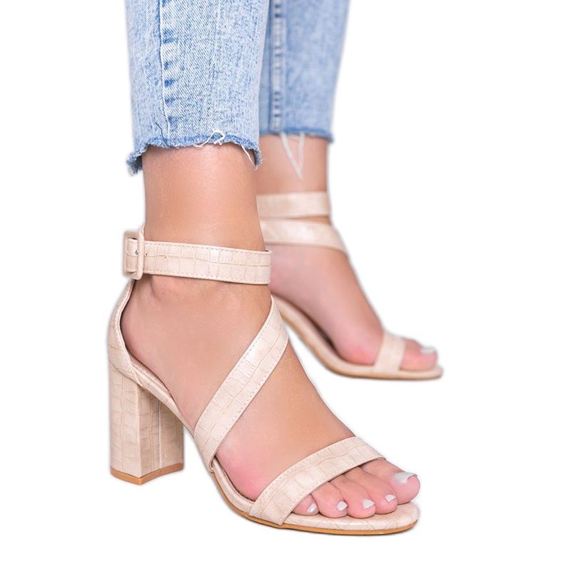 Sandali beige su palo Silver Dust