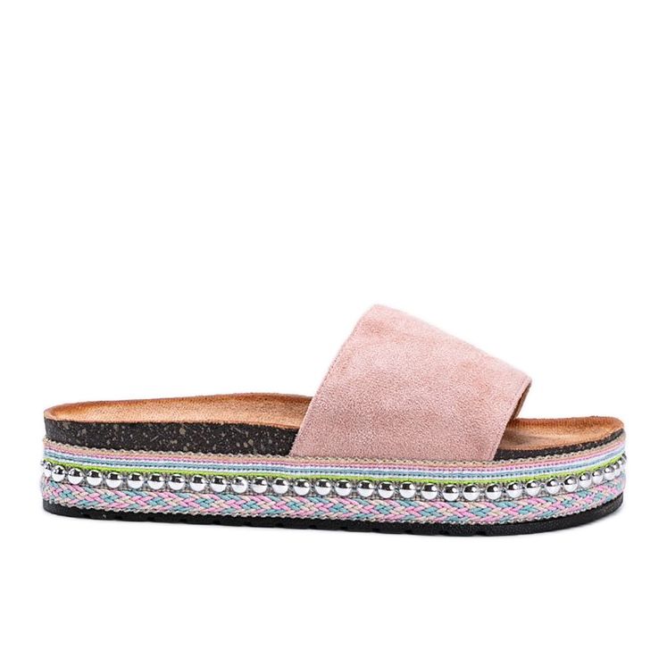 Pantofole rosa con suola Fiore decorativa