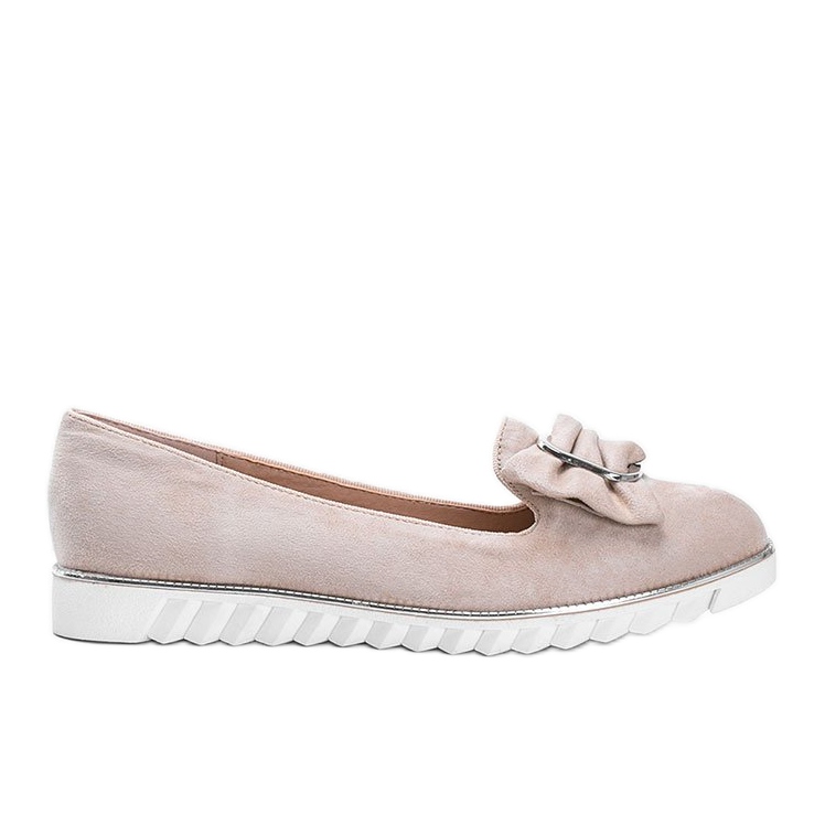 Mocassini beige con fiocco Nausura