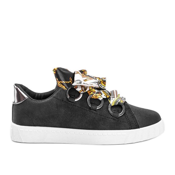 Sneakers nere con bordo in raso di Kisionis nero
