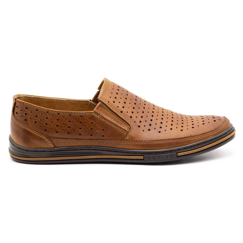 Polbut Scarpe traforate da uomo 2107P cammello marrone