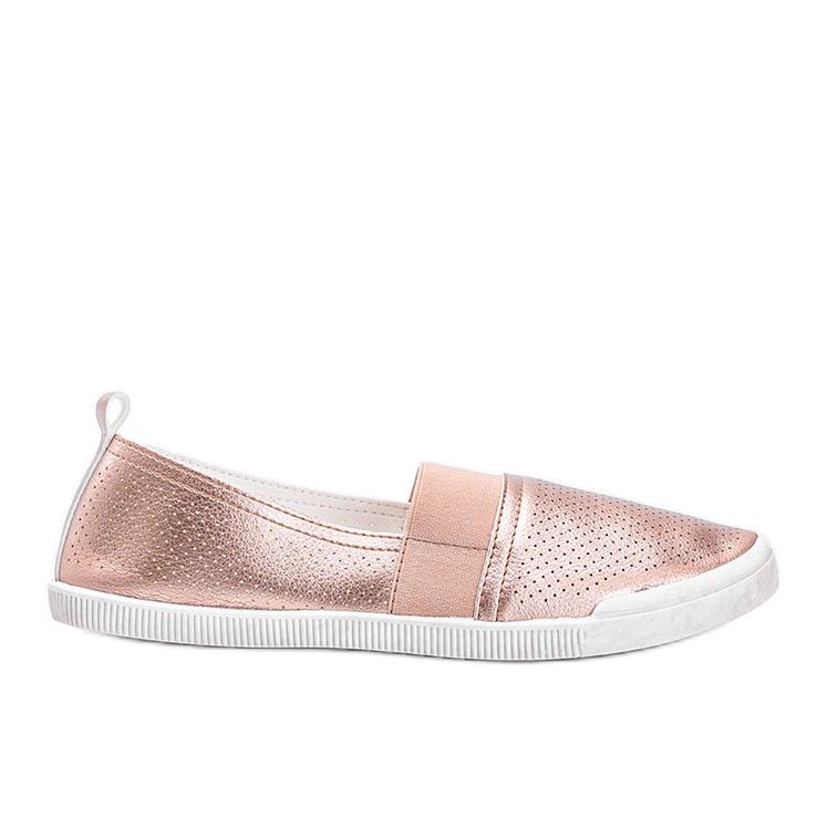 Sneakers slip-on traforate Nassau oro d'oro
