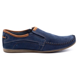 Olivier Mocassini da uomo in pelle 4206 blu navy
