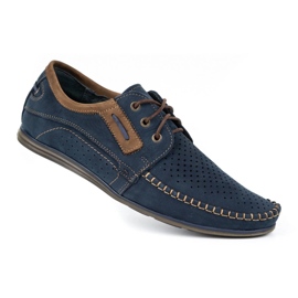 Olivier Mocassini uomo in pelle 4228 blu navy