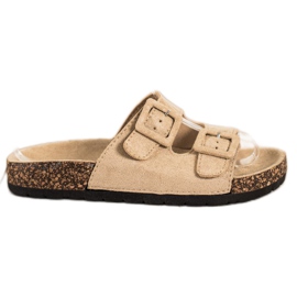 SHELOVET Comode Pantofole Con Fibbie beige