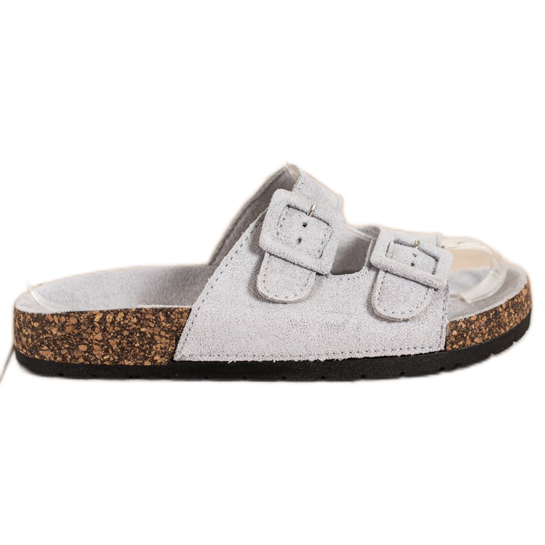 SHELOVET Comode Pantofole Con Fibbie grigio