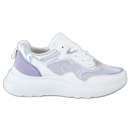 Sweet Shoes Sneakers Con Glitter bianca viola