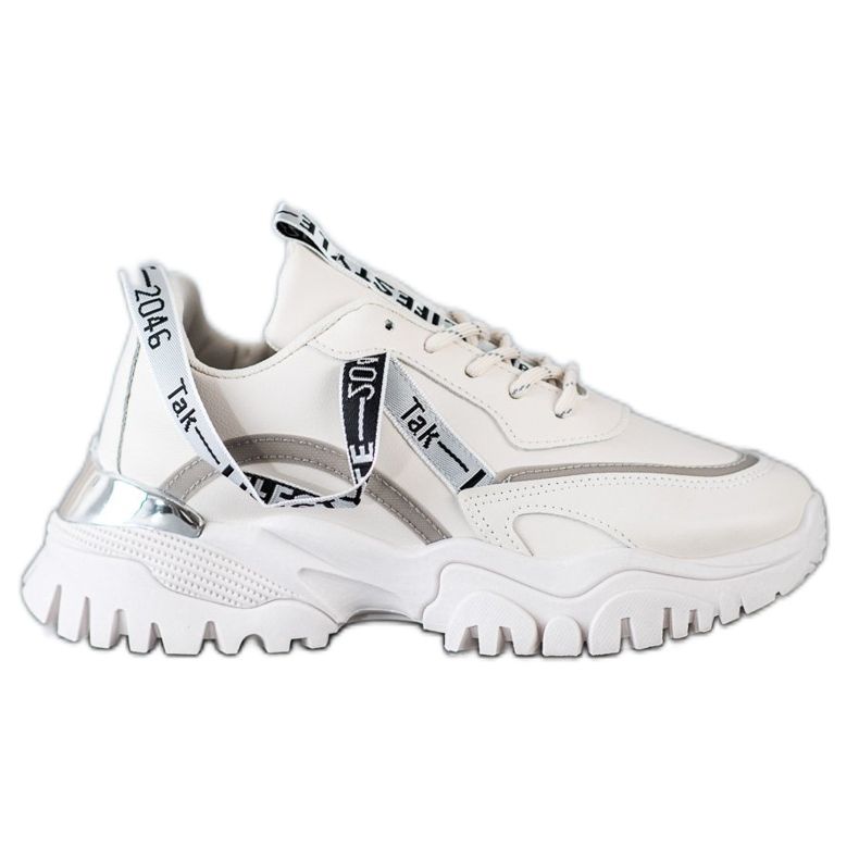 Ideal Shoes Sneakers alla moda beige