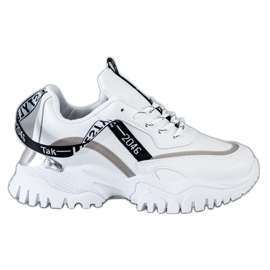 Ideal Shoes Sneakers bianche alla moda bianco