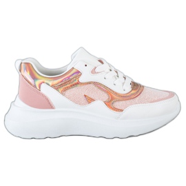 Sweet Shoes Sneakers Con Glitter bianca rosa