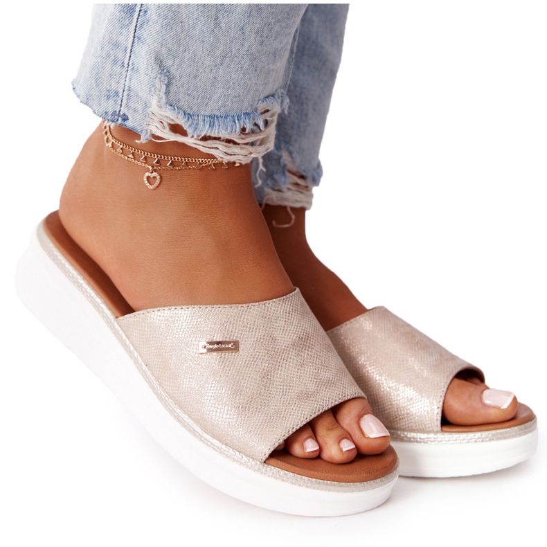 Sandali Con Zeppa Sergio Leone SK042 Oro d'oro