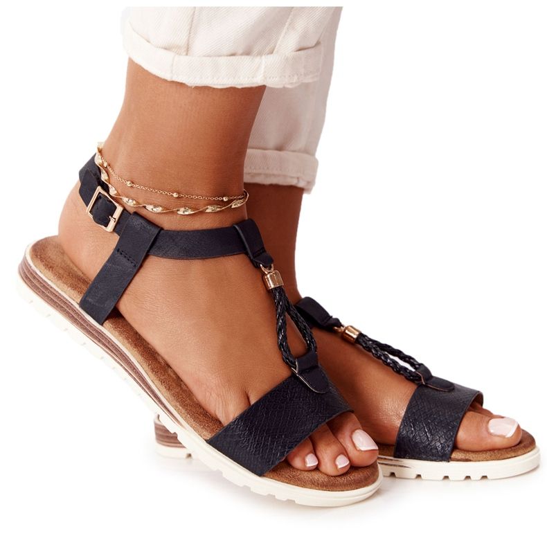 PE1 Sandali piatti da donna Willow Black nero