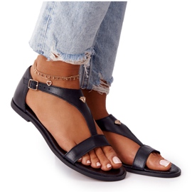 Sandali in pelle da donna Nicole 2648 Nero