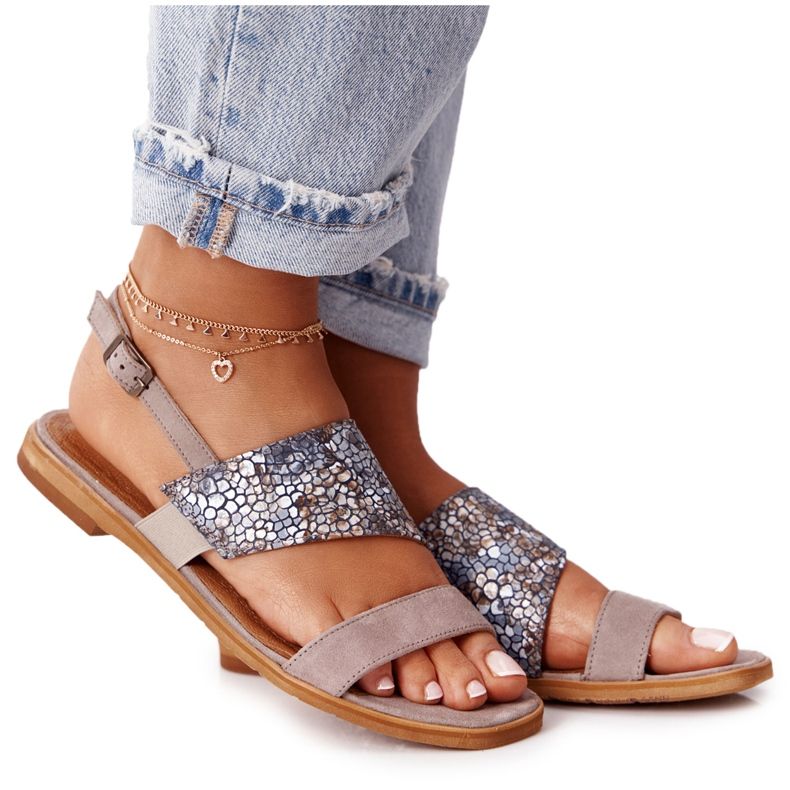 Sandali in pelle Maciejka 05167-10 Beige scuro multicolore