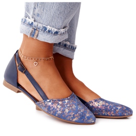 Maciejka 4972A-17 Ballerine in pelle blu navy