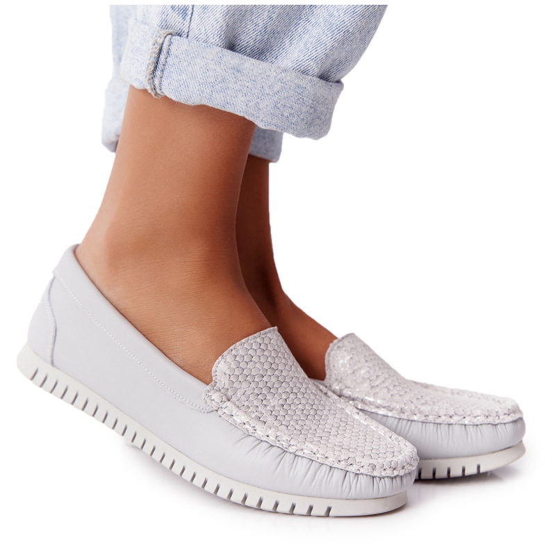 Mocassini in pelle da donna S.Barski 97630 Grey grigio