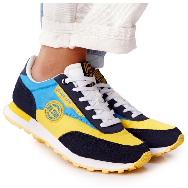 Scarpe sportive da donna Memory Foam Big Star HH274525 Giallo-Blu