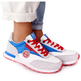 Scarpe Sportive Donna Memory Foam Big Star HH274526 Bianco-Blu rosso