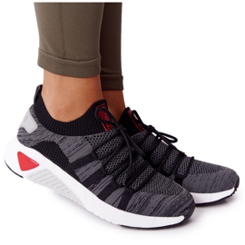 Scarpe sportive da donna Memory Foam Big Star HH274532 Grigio scuro bianca