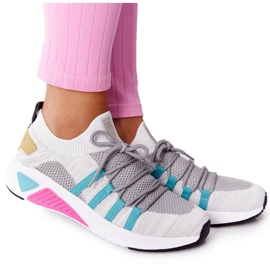 Scarpe Sportive Donna Memory Foam Big Star HH274531 Bianco-Grigio multicolore