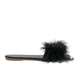 Pantofole nere con piume Vampi nero